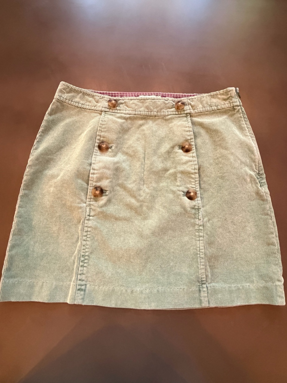 Women’s Button-Front Corduroy Jeans Skirt in Light Green, Vineyard Vines